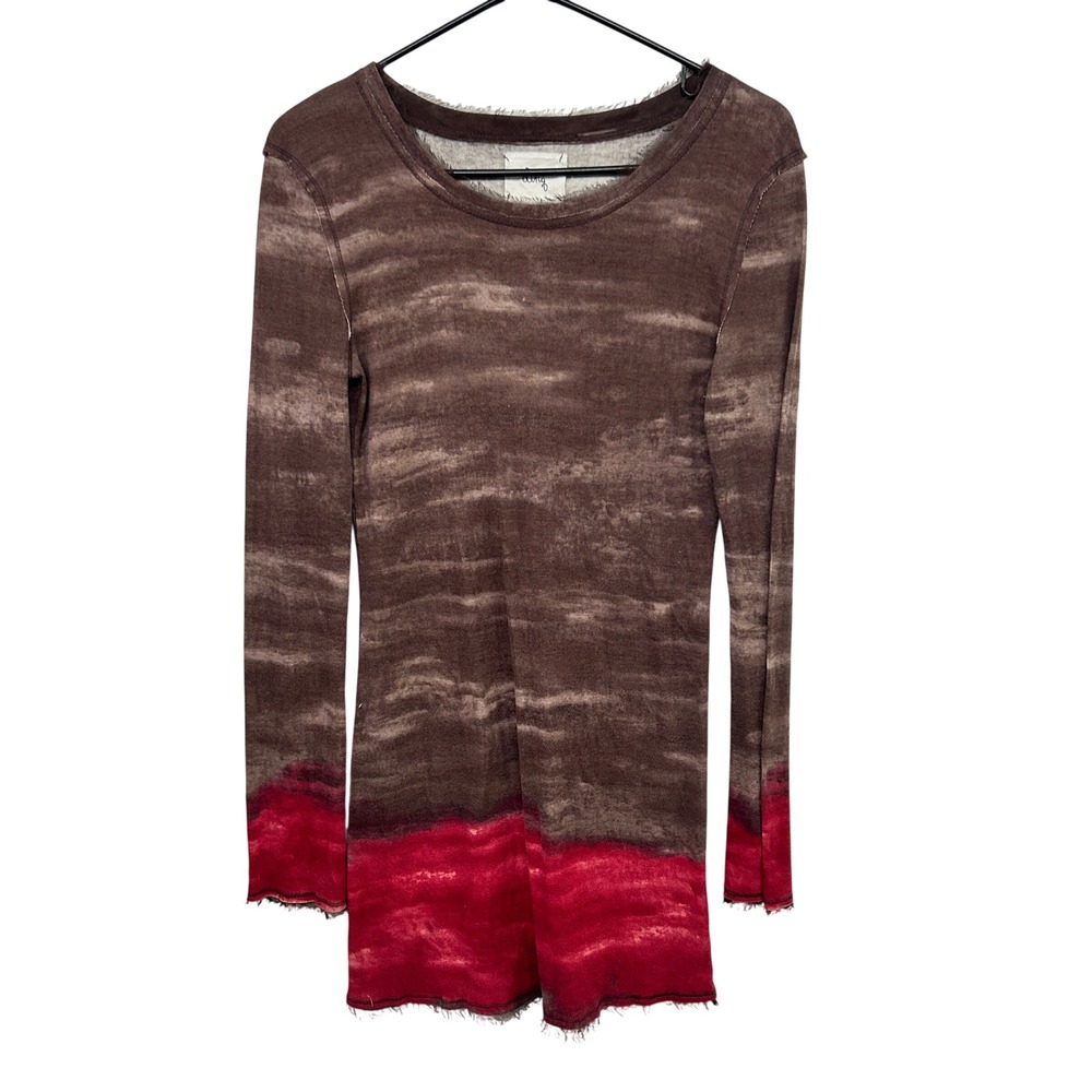 Fairy‎ Grunge Raw Edge Tunic Top Brown Red Whimsigoth Indie Y2K Boho
